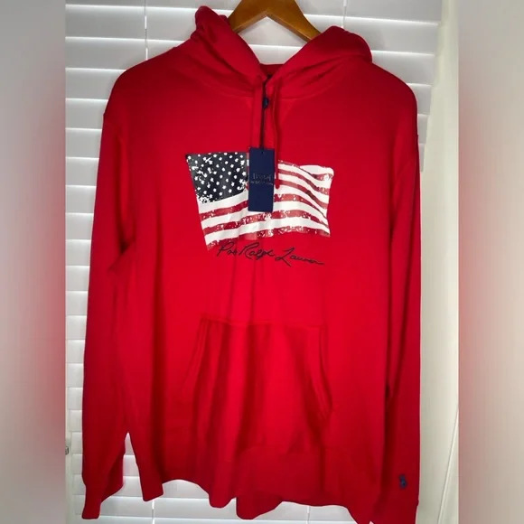 Polo by Ralph Lauren Men's Red Flag Hoodie - Picture 3 of 6